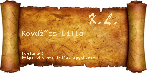 Kovács Lilla névjegykártya
